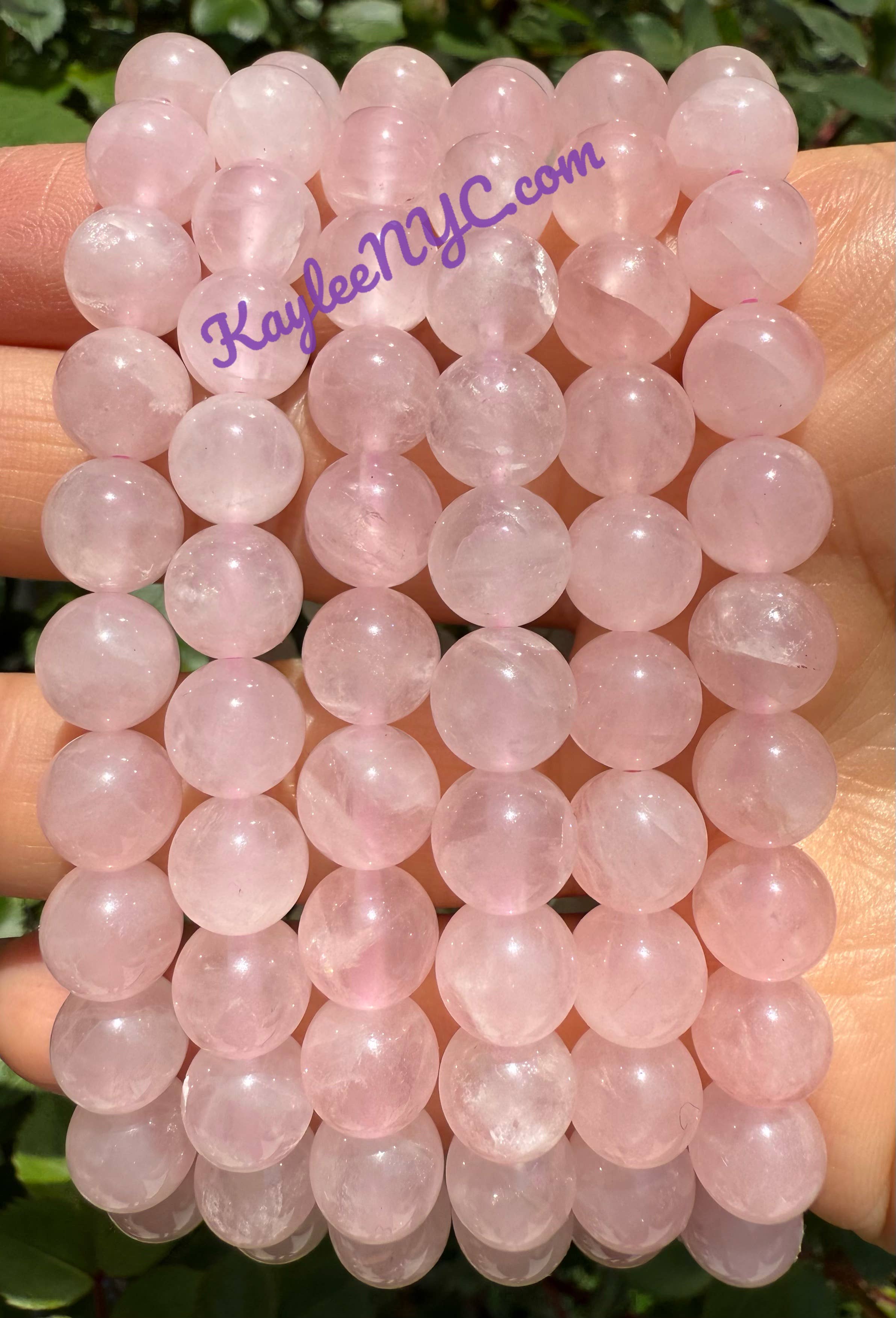Natural Rose Quartz 8mm Crystals Healing Stretch Bracelet