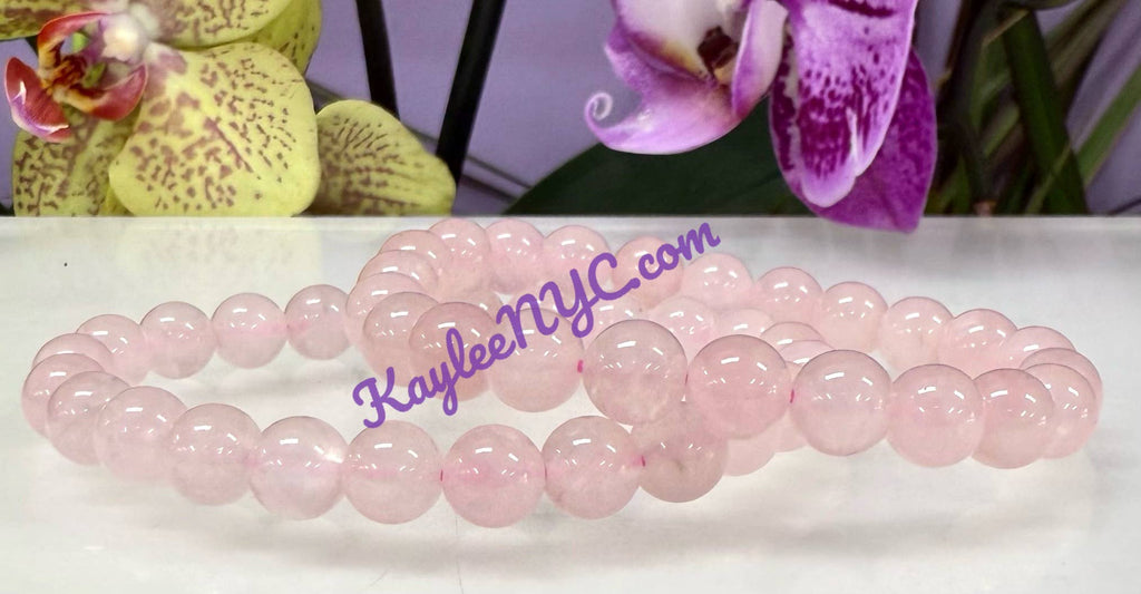 Natural Rose Quartz 8mm Crystals Healing Stretch Bracelet
