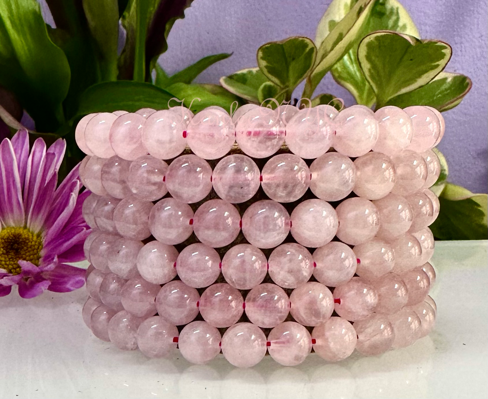 Natural Rose Quartz 8mm Crystals Healing Stretch Bracelet