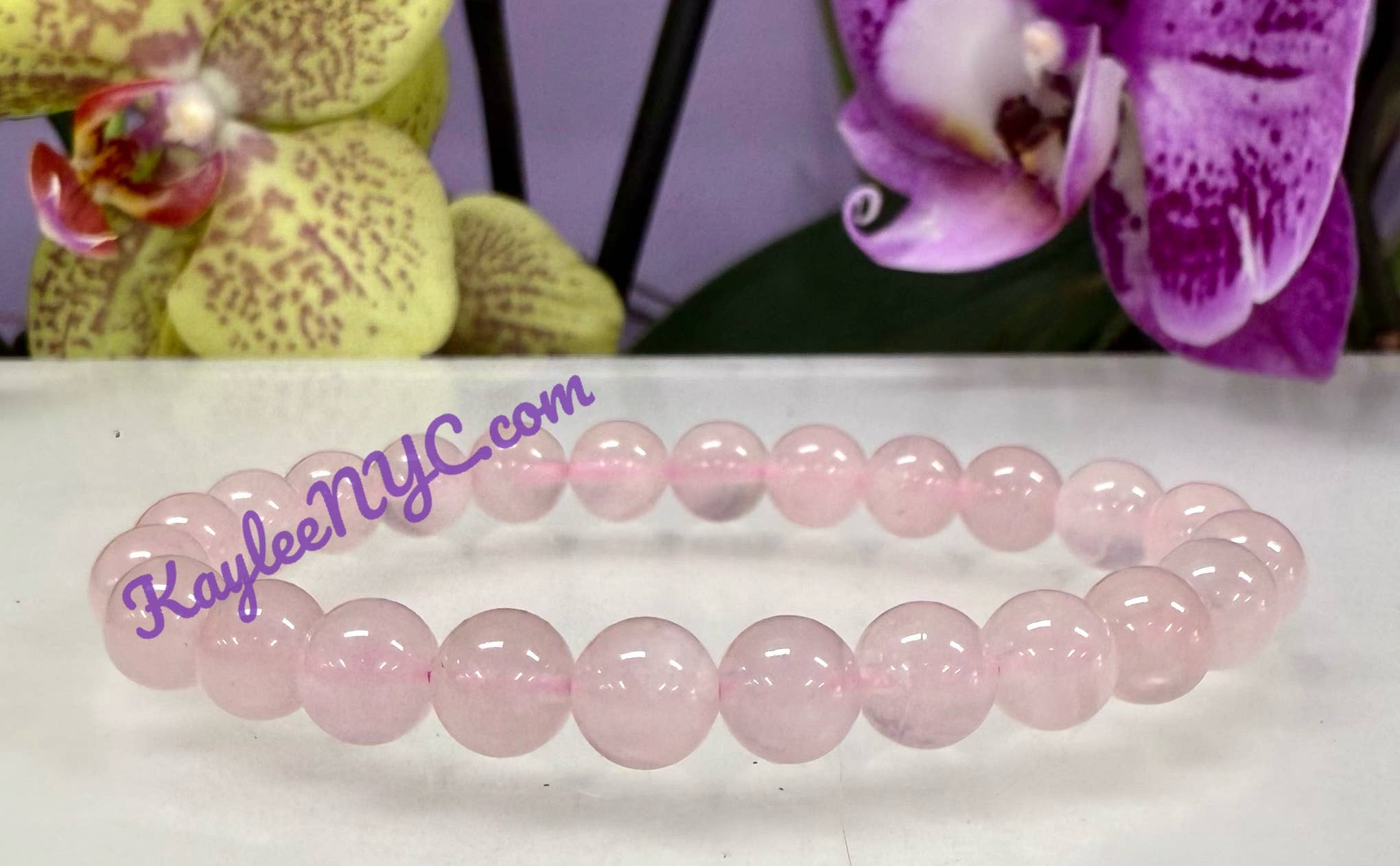 Natural Rose Quartz 8mm Crystals Healing Stretch Bracelet