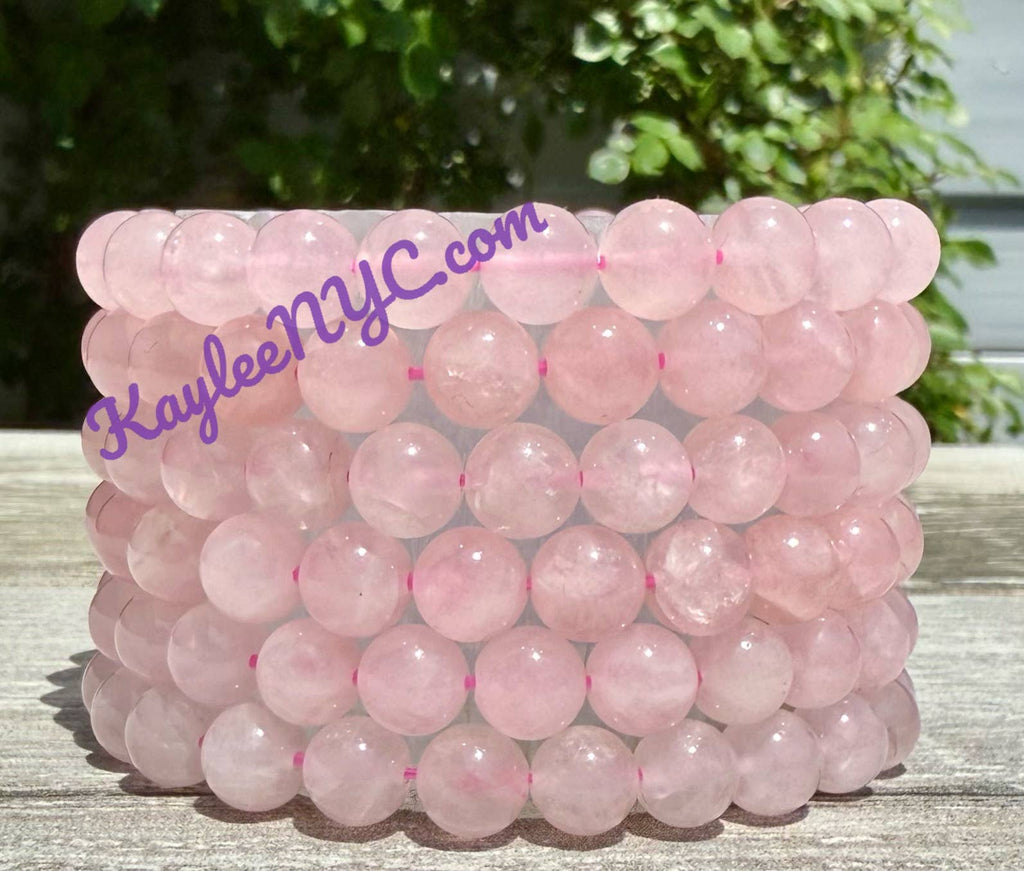 Natural Rose Quartz 8mm Crystals Healing Stretch Bracelet