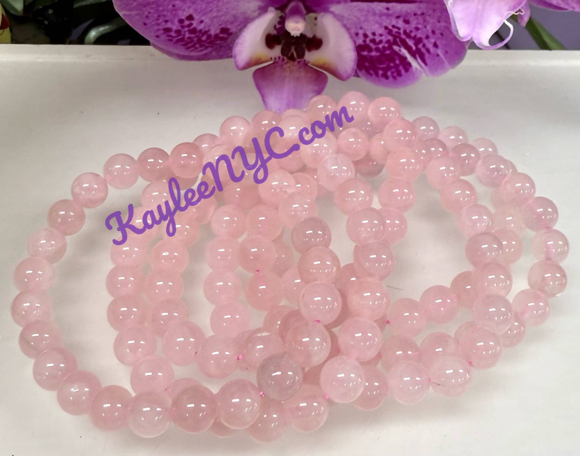Natural Rose Quartz 8mm Crystals Healing Stretch Bracelet