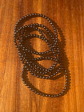 Natural Black Tourmaline 4mm Crystal Stretch Bracelet 7.5"