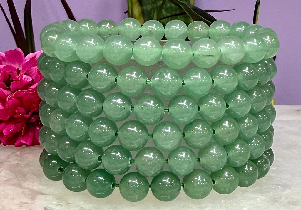 8mm Natural Aventurine Crystal Healing Stretch Bracelet 7.5"