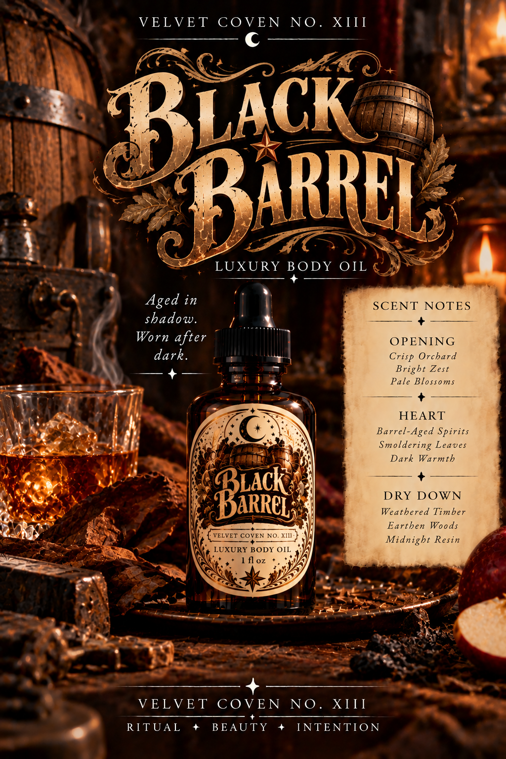 Black Barrel Luxury Body Oil