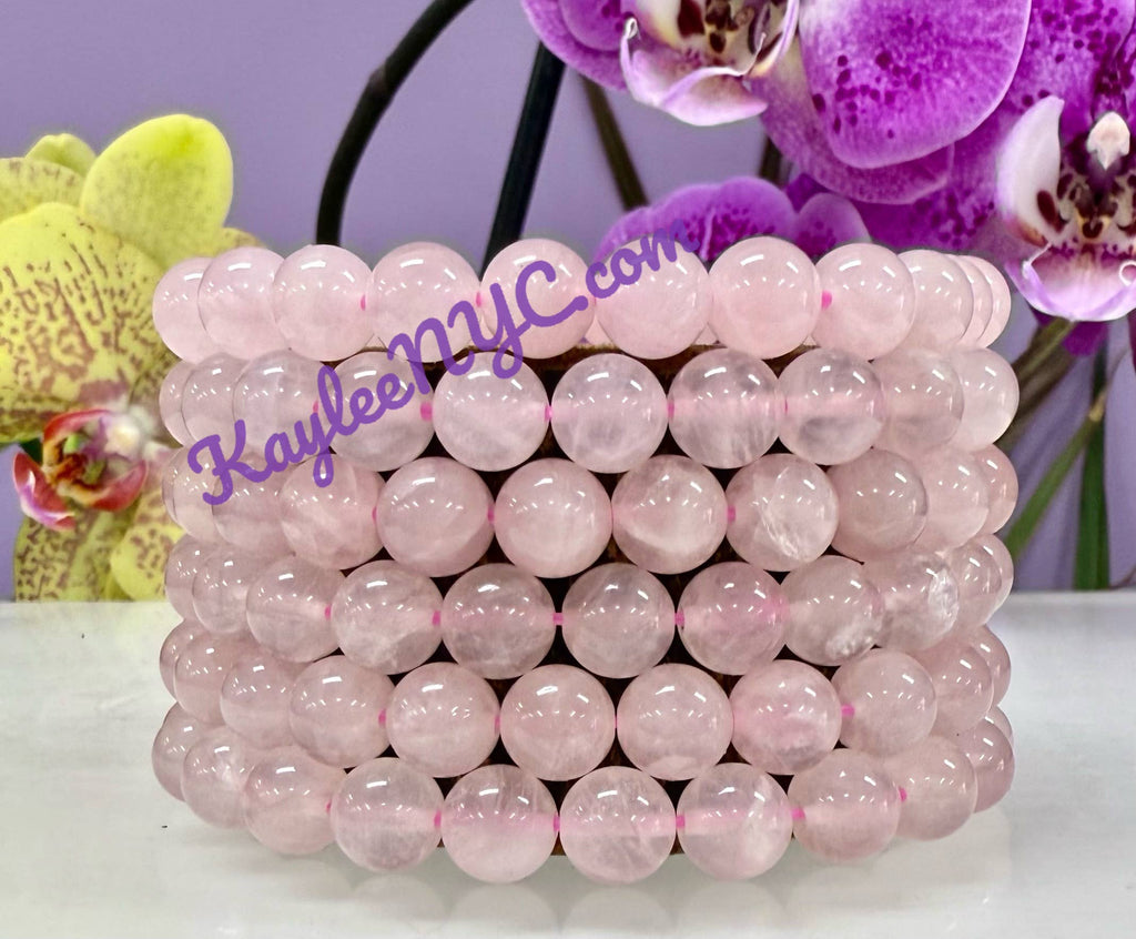 Natural Rose Quartz 8mm Crystals Healing Stretch Bracelet