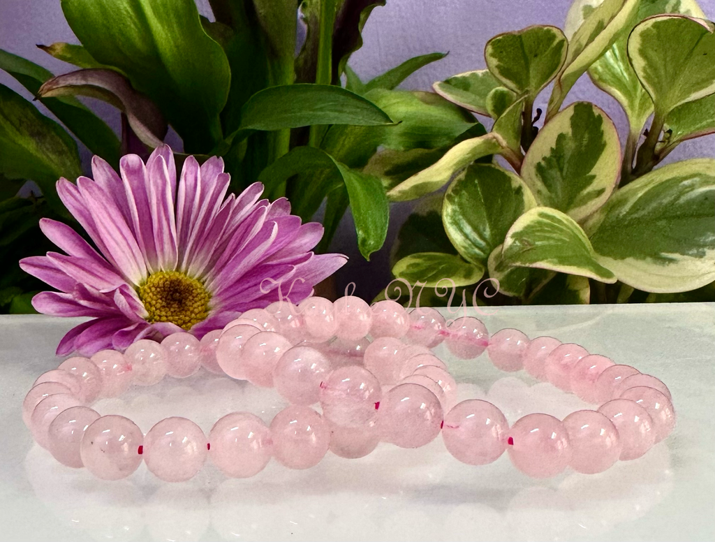Natural Rose Quartz 8mm Crystals Healing Stretch Bracelet