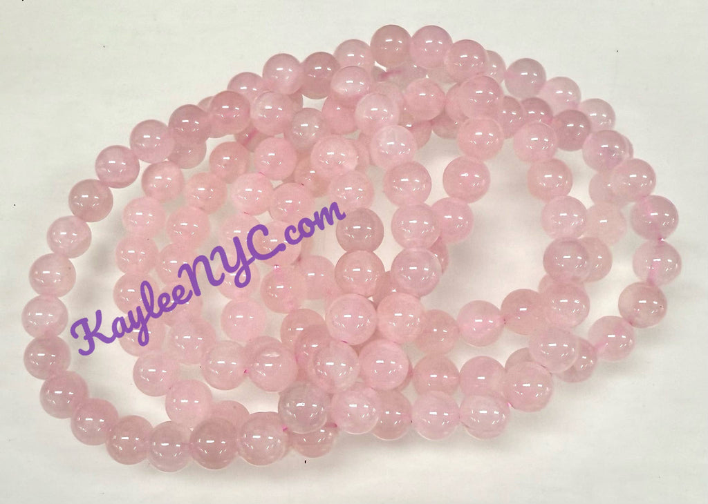 Natural Rose Quartz 8mm Crystals Healing Stretch Bracelet